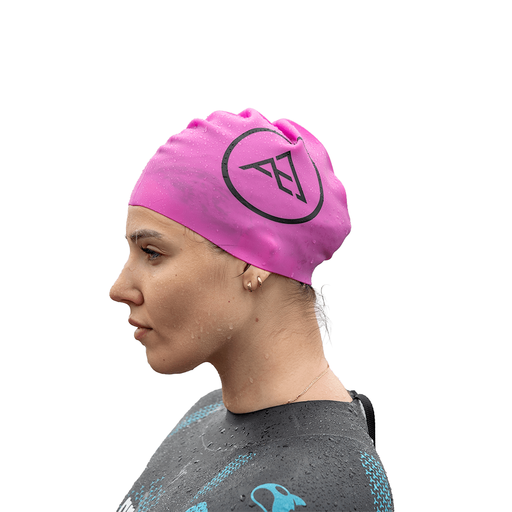 Aquaction High Visibility uimalakki avoveteen, pinkki - SwimcapAquaction