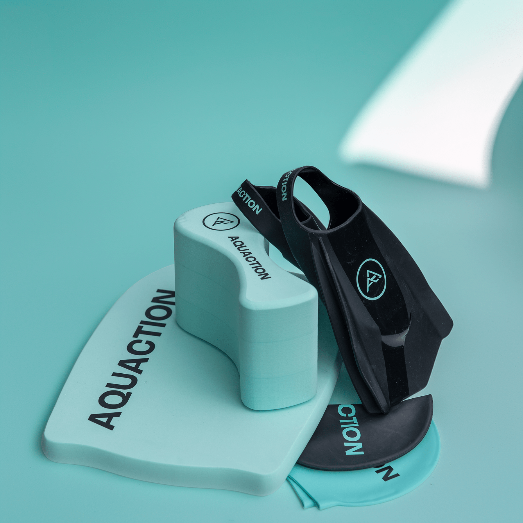 Aquaction uintivarustepaketti, minttu – räpylät, uintipullari, uimalauta & uimalakki ovh 103,60€Aquaction