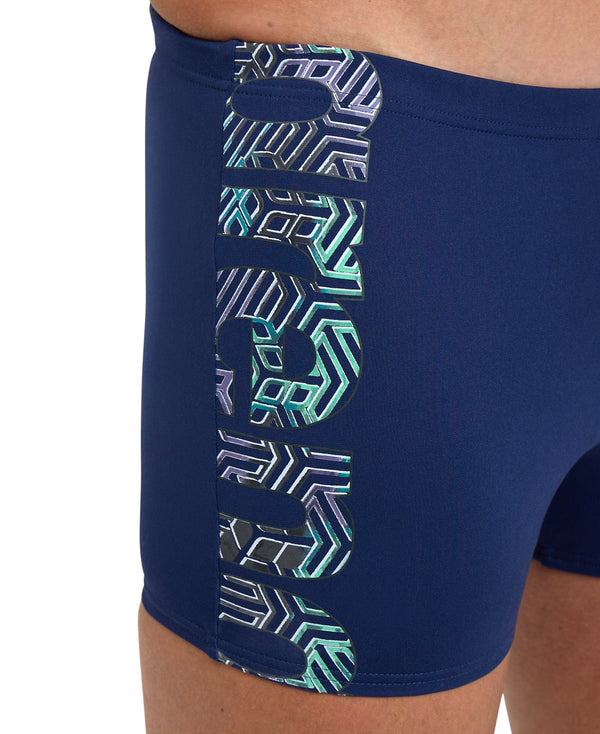 Kikko Pro Swim Short Graphic badbyxor för män, mörkblå