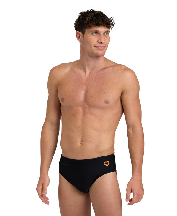 Zip Brief 9 cm badbyxor för män, svart