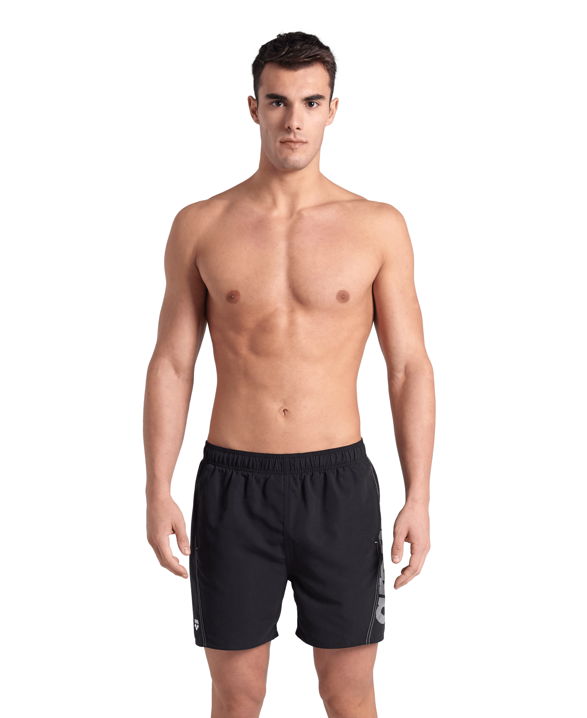 Fundamentals Logo Boxer R miesten uimashortsit, musta-valkoinen