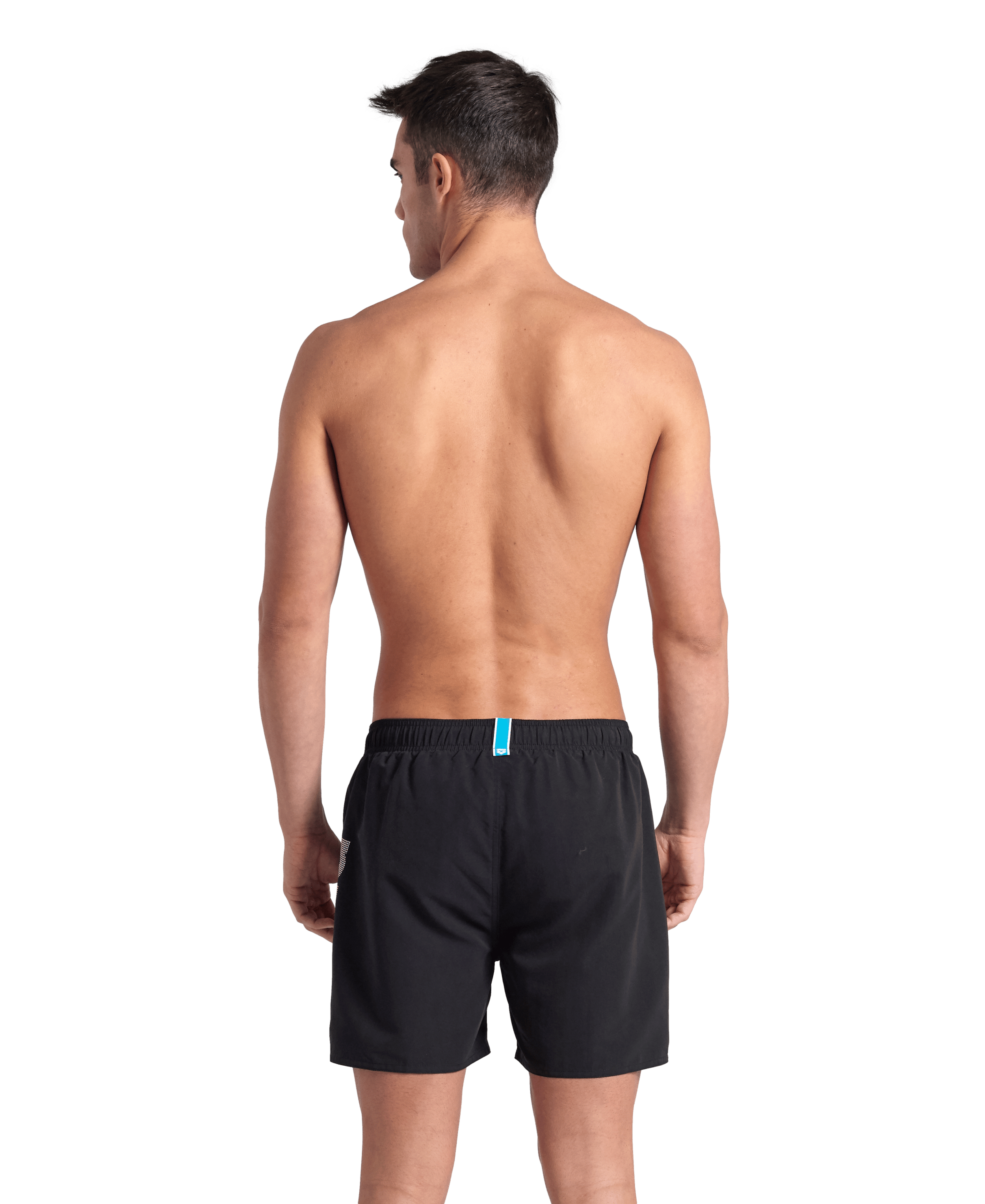 Fundamentals Logo Boxer R miesten uimashortsit, musta-valkoinen