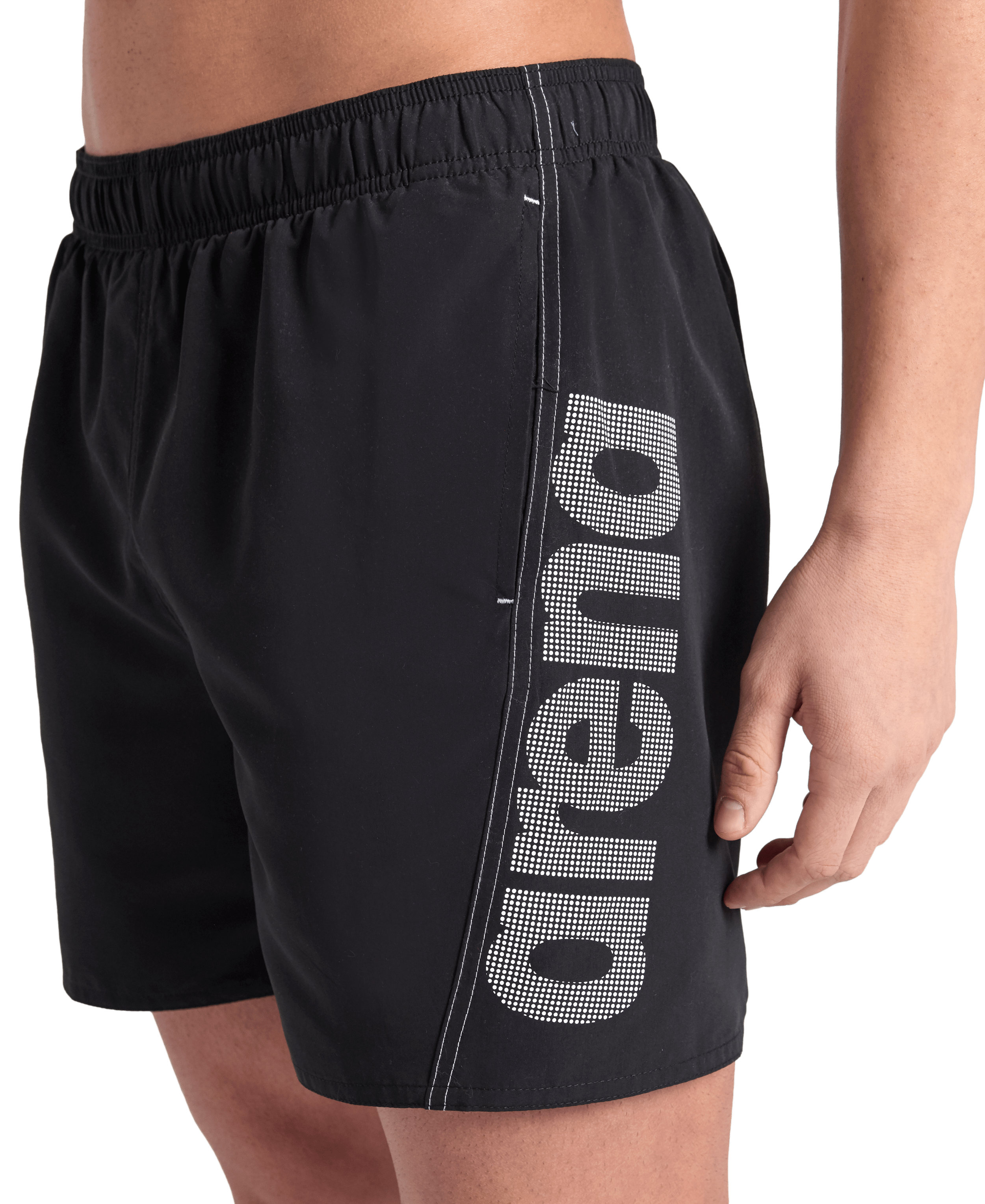 Fundamentals Logo Boxer R miesten uimashortsit, musta-valkoinen