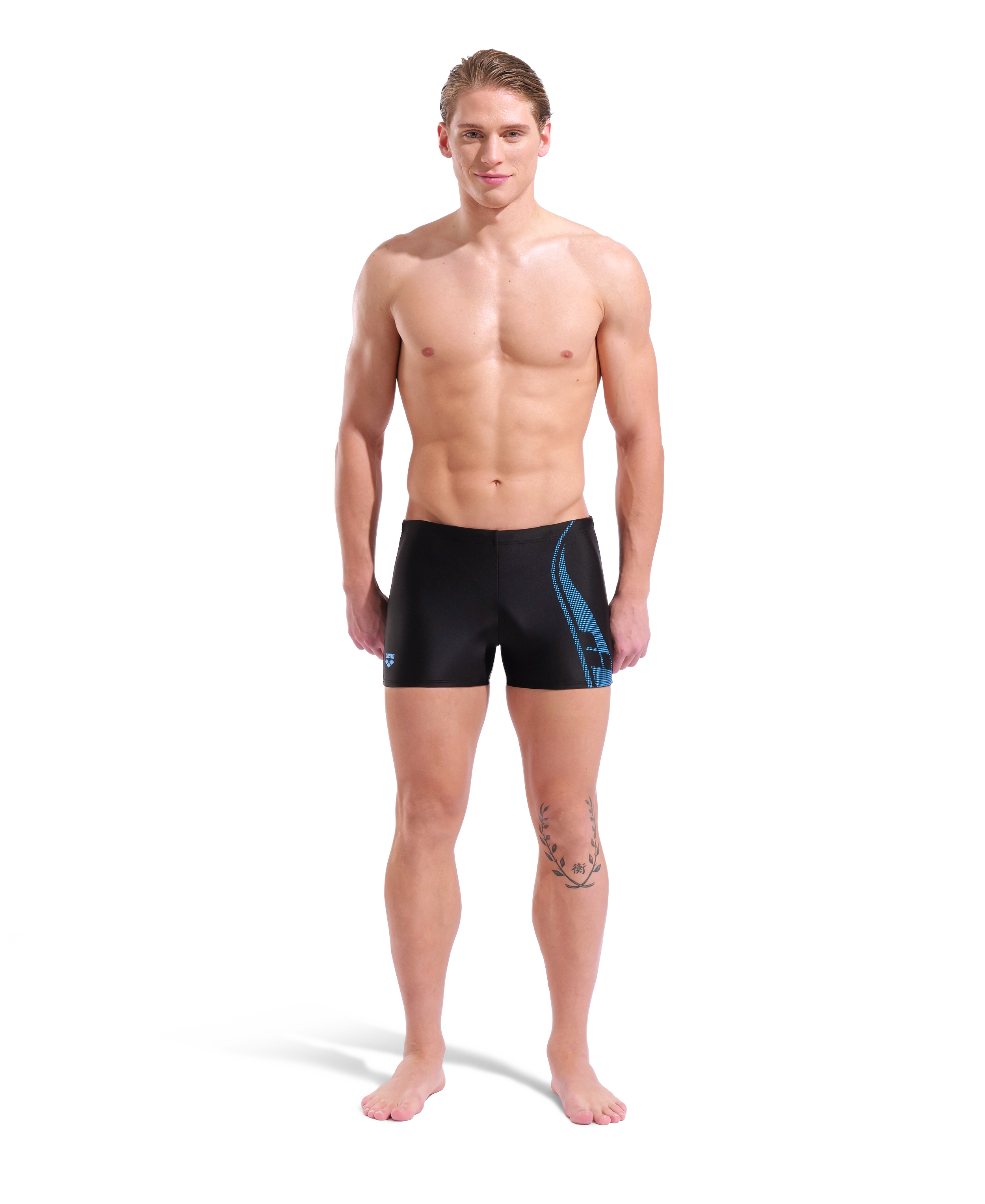 Graphic Swim Short miesten uimahousut, musta-turkoosi