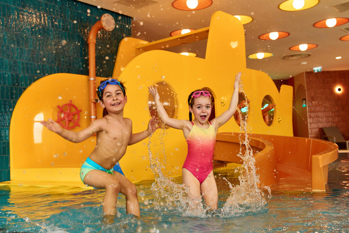 Tahu Kids lasten boxer-uimahousut, vihreä-vaaleansininen