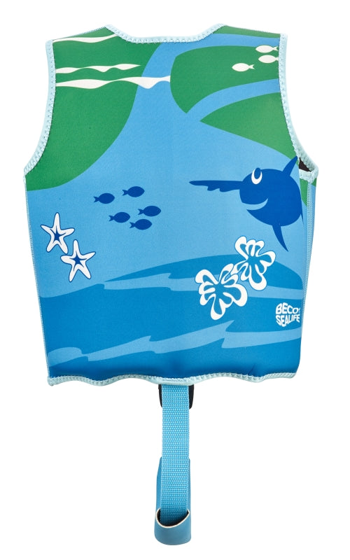 Beco children's floating swim training vest - blue/green