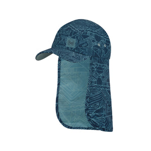 Buff® Sahara Cap Kids – Kasai Night Blue lasten lippalakki – UV-suoja 50+, hengittävä, kevyt, säädettävä
