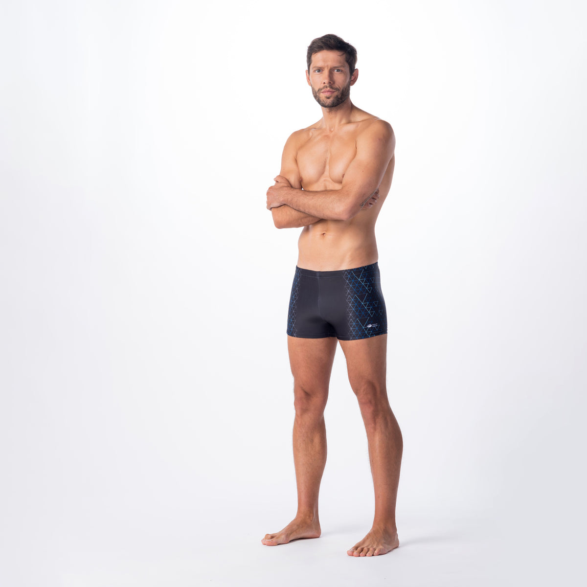 Adis miesten boxer-uimahousut, musta kolmiokuosi