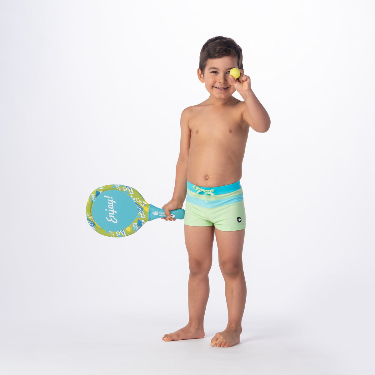 Tahu Kids lasten boxer-uimahousut, vihreä-vaaleansininen