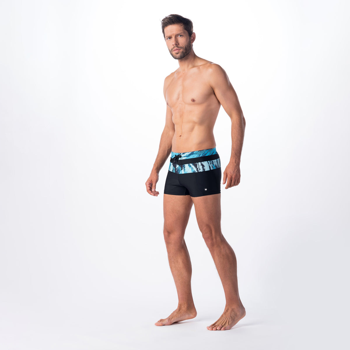 Tahu miesten boxer-uimahousut, musta-merikuosi