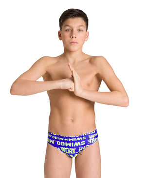 Neon Glitch Jr Brief badbyxor för pojkar