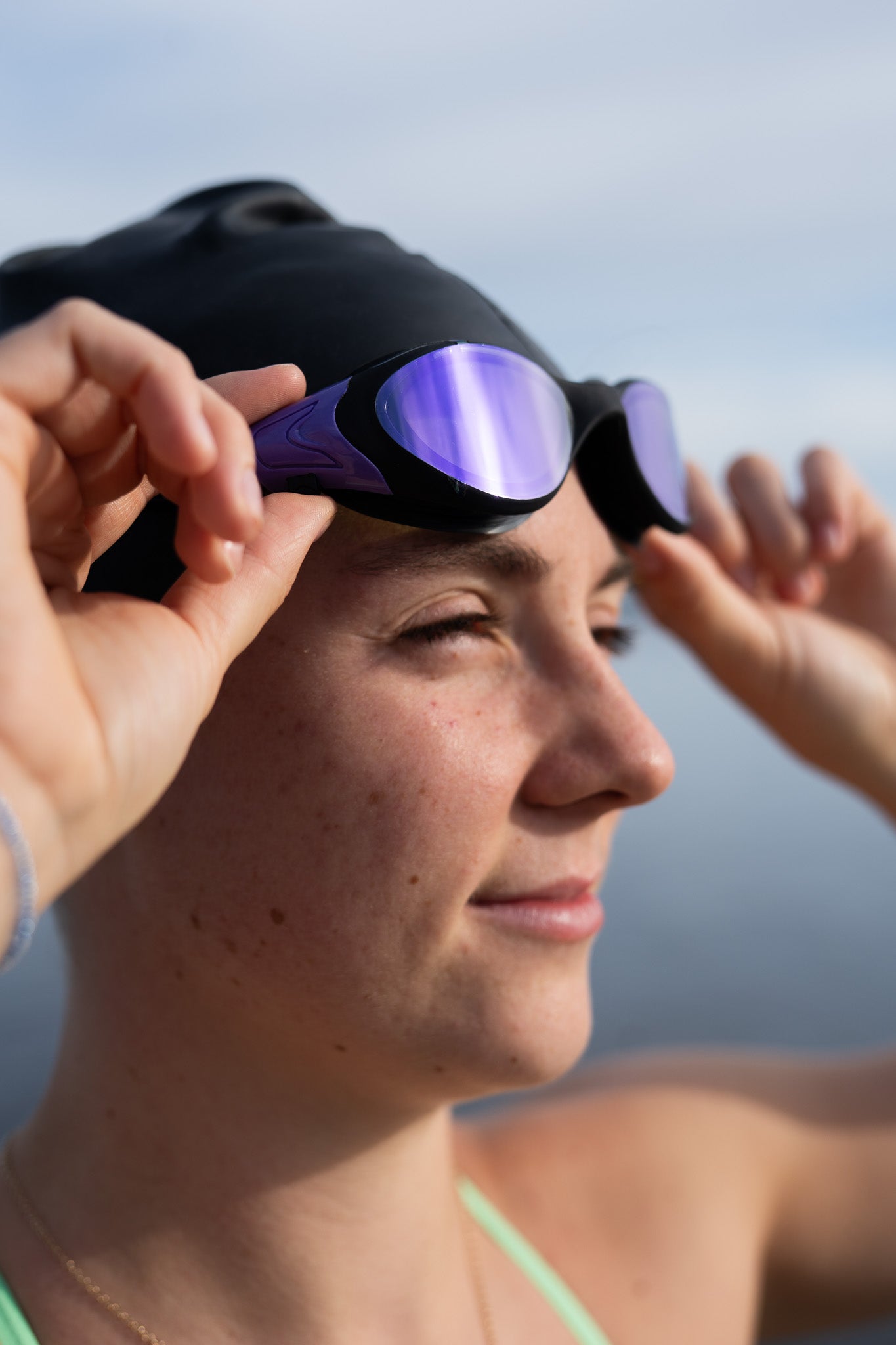 AquaCore Mirror swimming goggles, black-purple