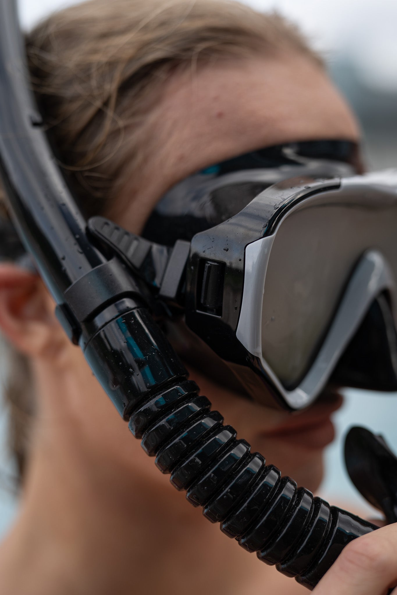 Aquadive snorkelset för vuxna, svart-grå