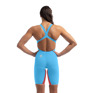 Fastskin LZR Pure Valor 2.0 Openback Kneeskin tävlingsdräkt för kvinnor, ljusblå