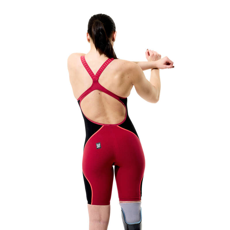Fastskin LZR Pure Intent 2.0 Openback Kneeskin naisten kilpapuku, puna-musta