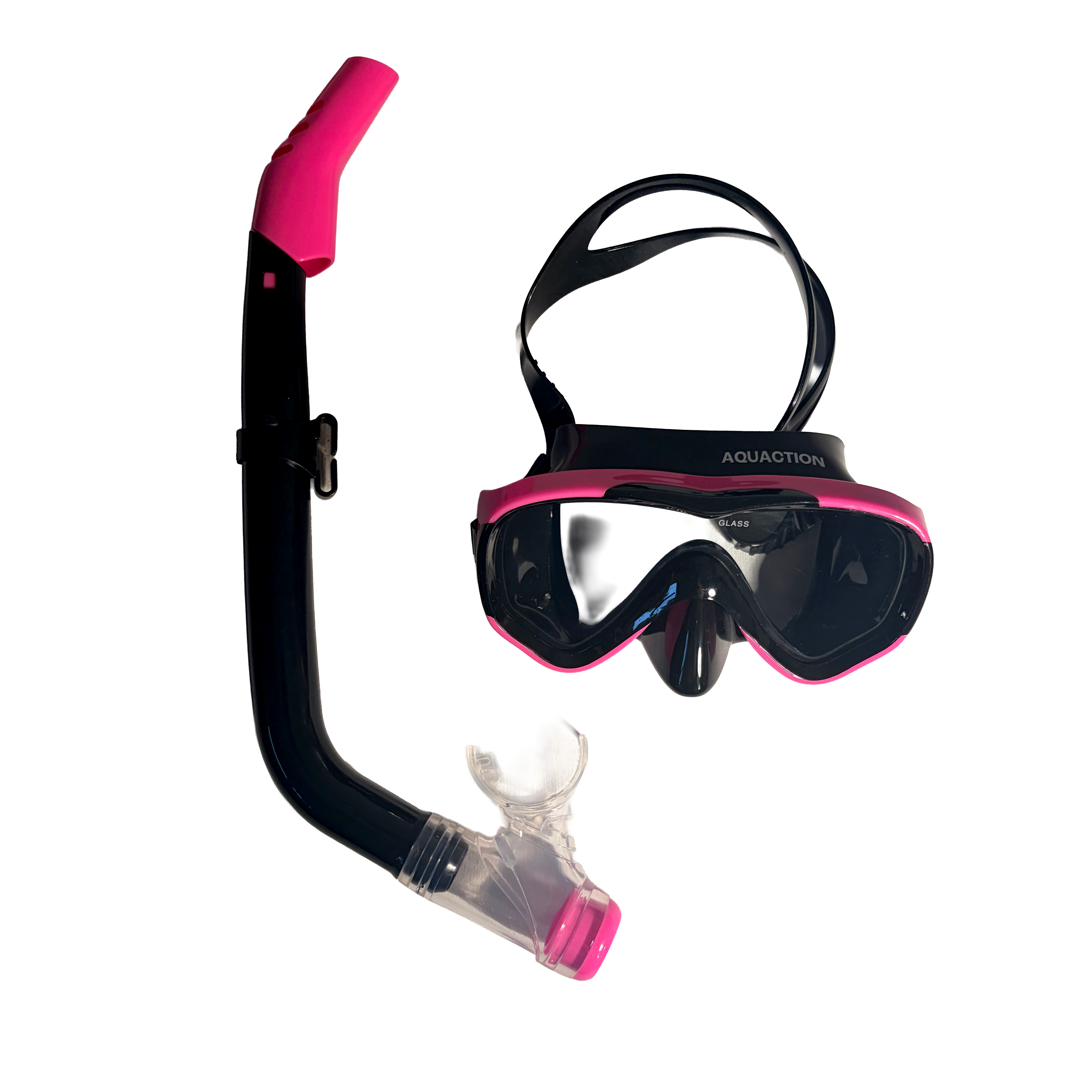 Aquadive Jr snorklingset för barn, svart-rosa