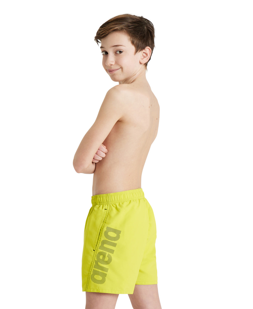 Fundamentals boys' swim shorts, bright yellow