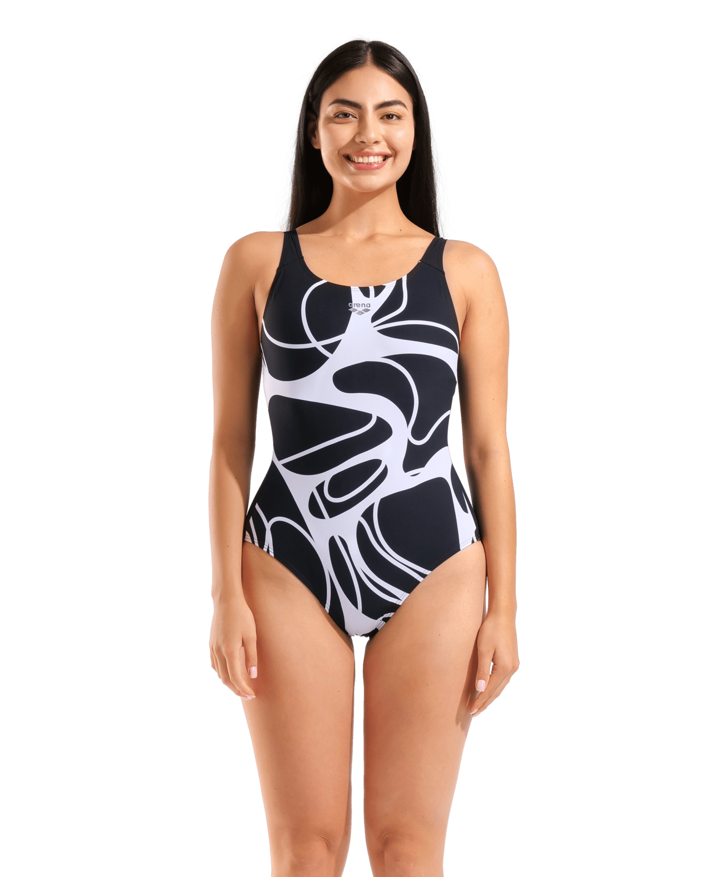 Alina Wing Back Naisten Uimapuku, Musta - ValkoinenArena