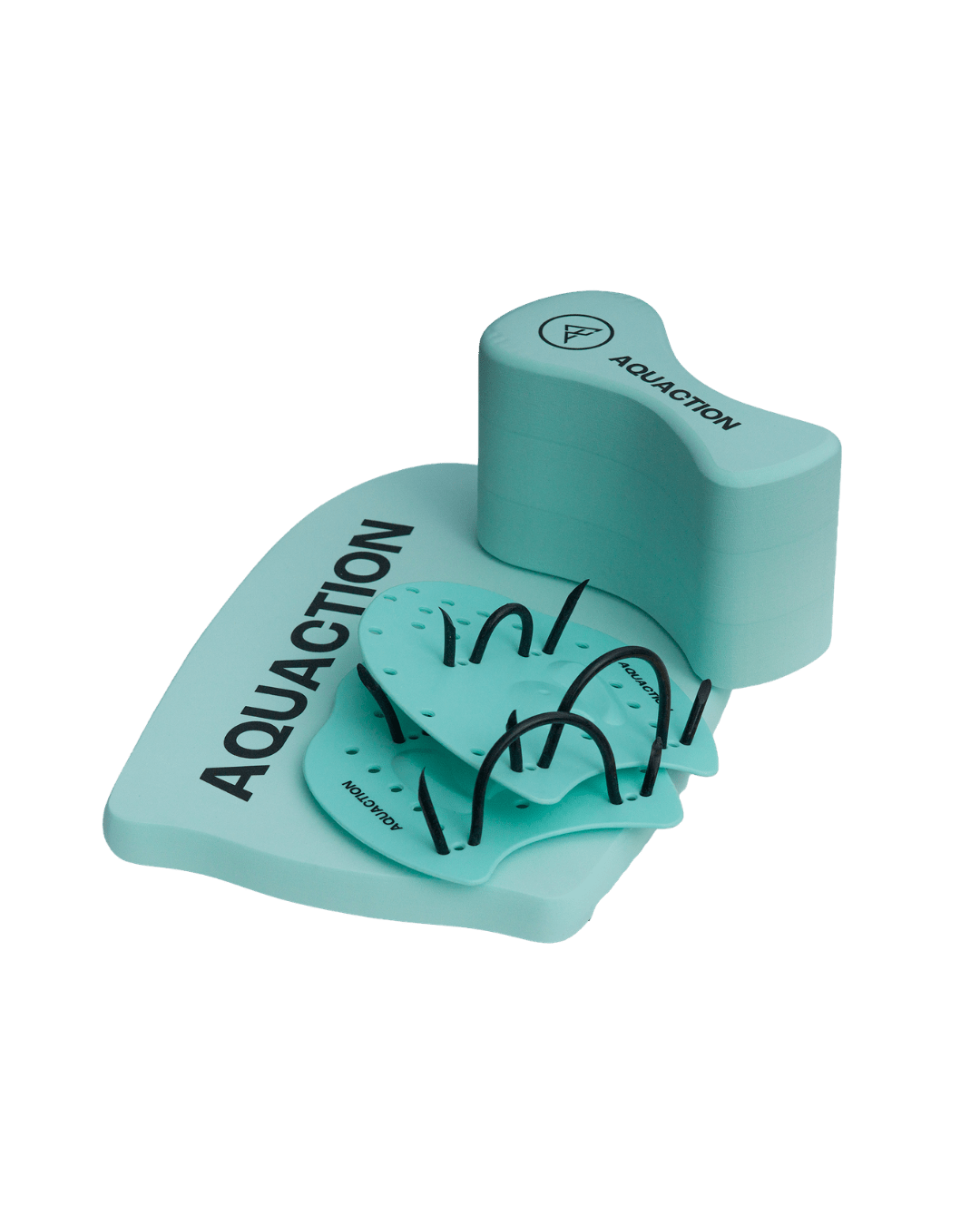 Aquaction uimarin tuotepaketti - uimalauta, uintipullari & uintilättäritAquaction