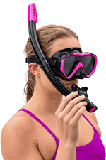 Aquadive aikuisten snorkkelisetti, musta-pinkkiAquaction