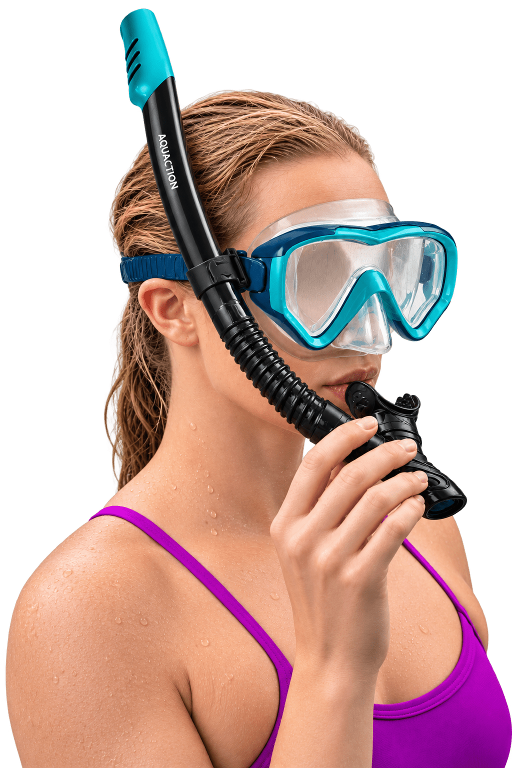 Aquadive aikuisten snorkkelisetti, navy-vihreäAquaction