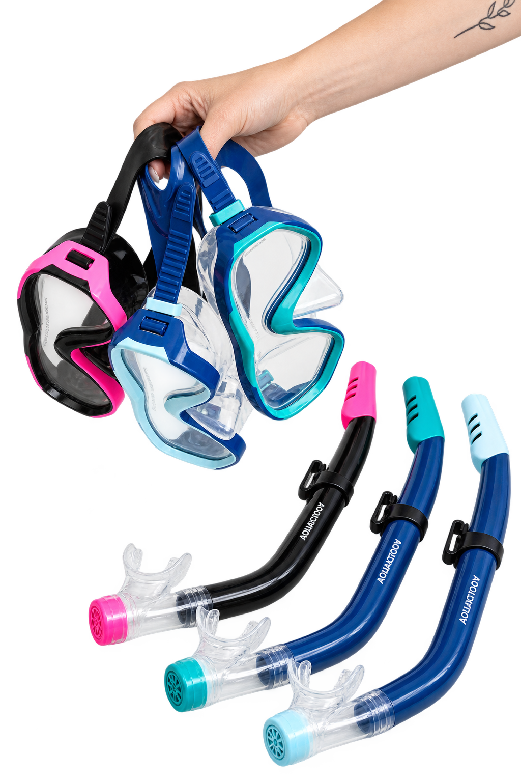 Aquadive Jr lasten snorkkelisetti, sini-minttuAquaction