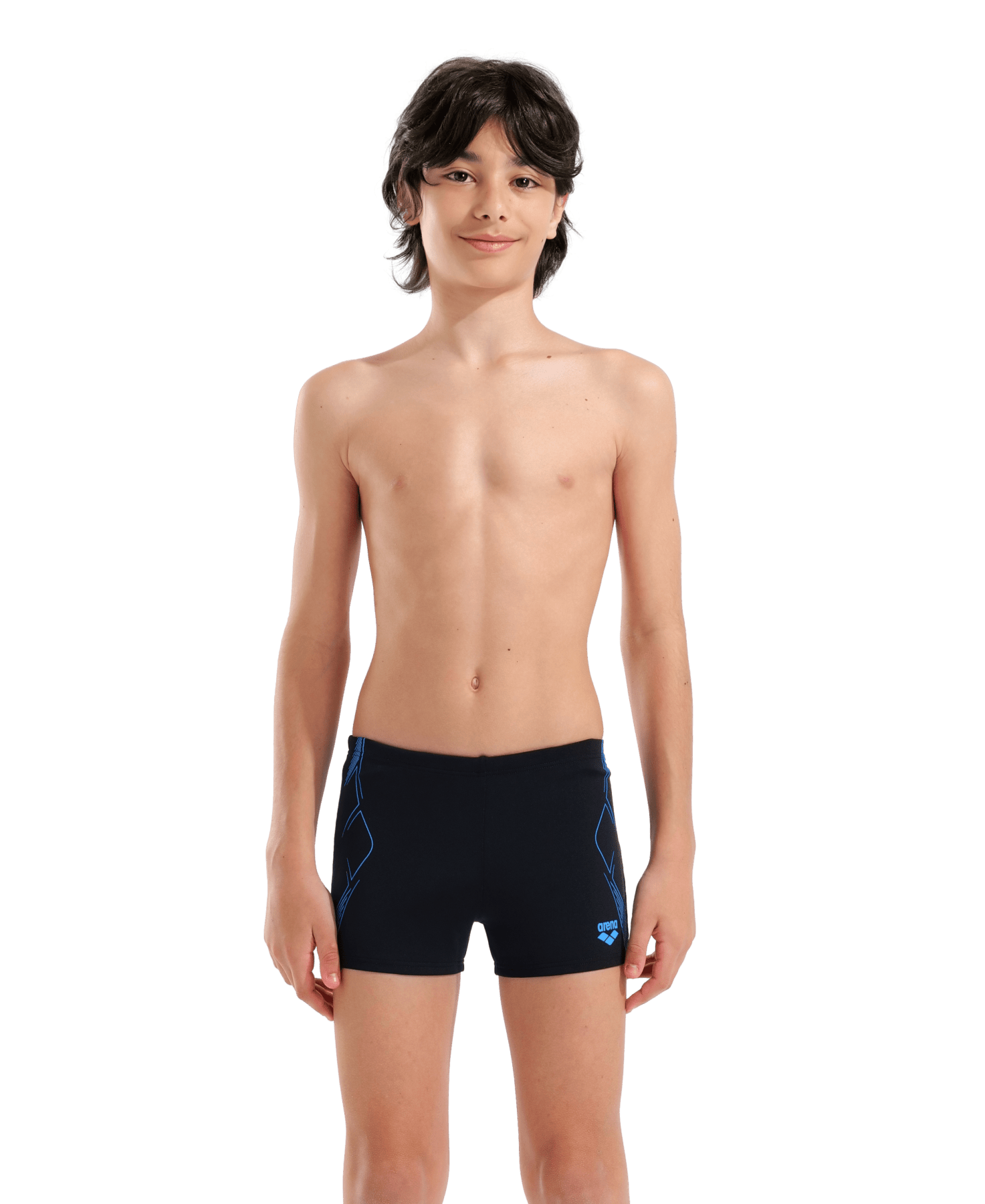 Arena Graphic Swim Short poikien uimahousut, musta - turkoosiArena