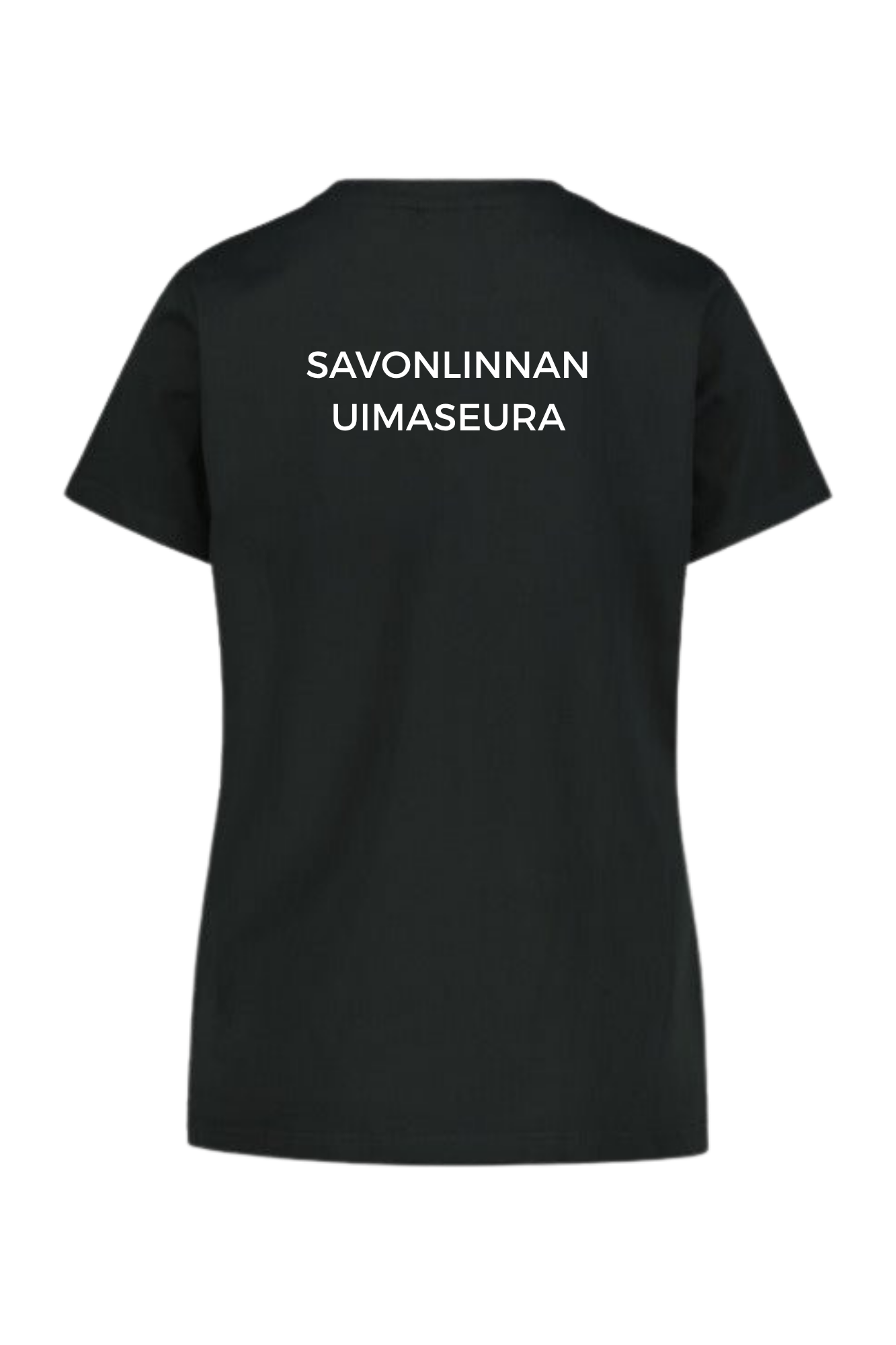 Naisten Cotton t-shirt, musta - Savonlinnan uimaseura