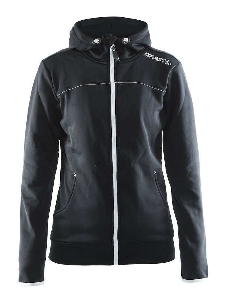 Craft Leisure Full Zip Up Hoodie Dam Svart/Platina