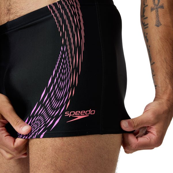 Duo Logo Print Aquashort miesten uimahousut, musta - pinkki - Speedo