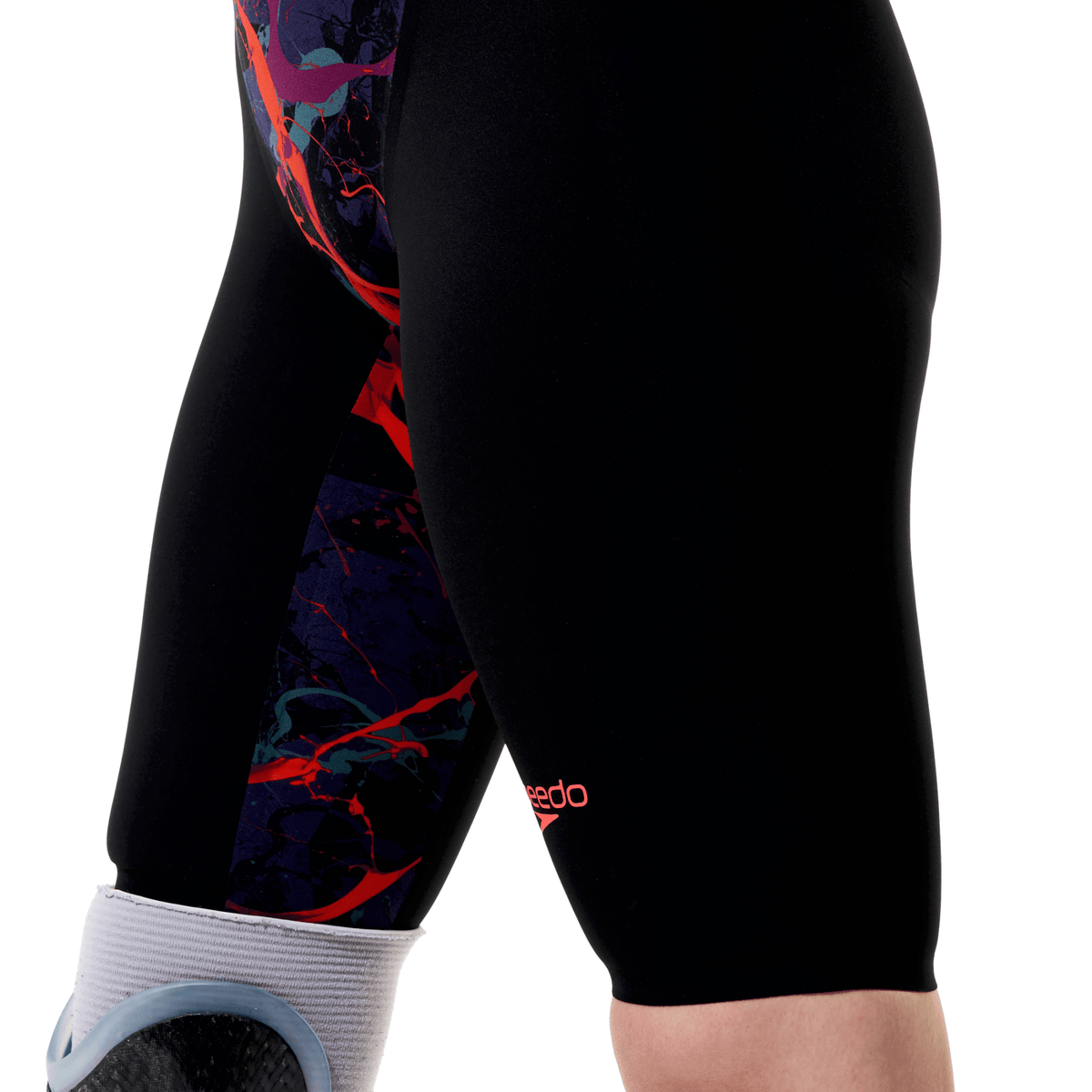 Fastskin LZR Pure Valor 2.0 Printed Closedback Knees naisten kilpapuku, musta-värikäsSpeedo