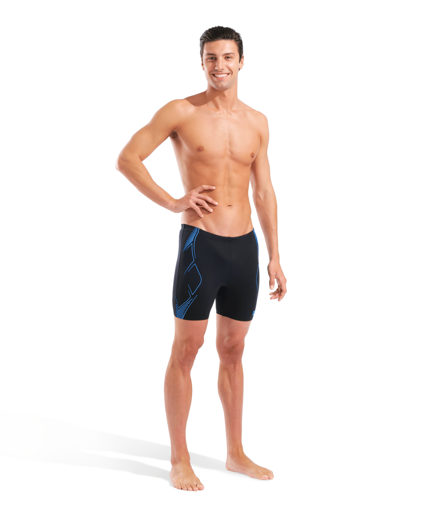 Graphic Swim Mid Jammer miesten uimahousut, musta - turkoosiArena