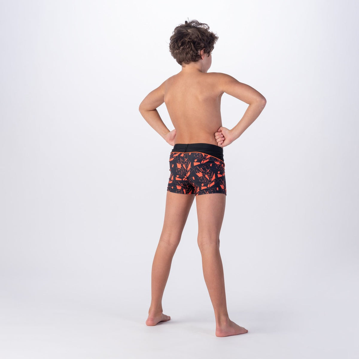 Idaro lasten boxer-uimahousut, musta logokuvio