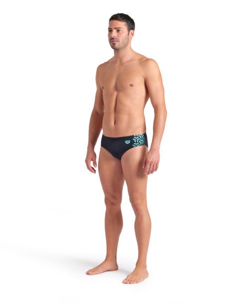 Kikko V Swim Briefs miesten uimahousut, musta - turkoosiArena