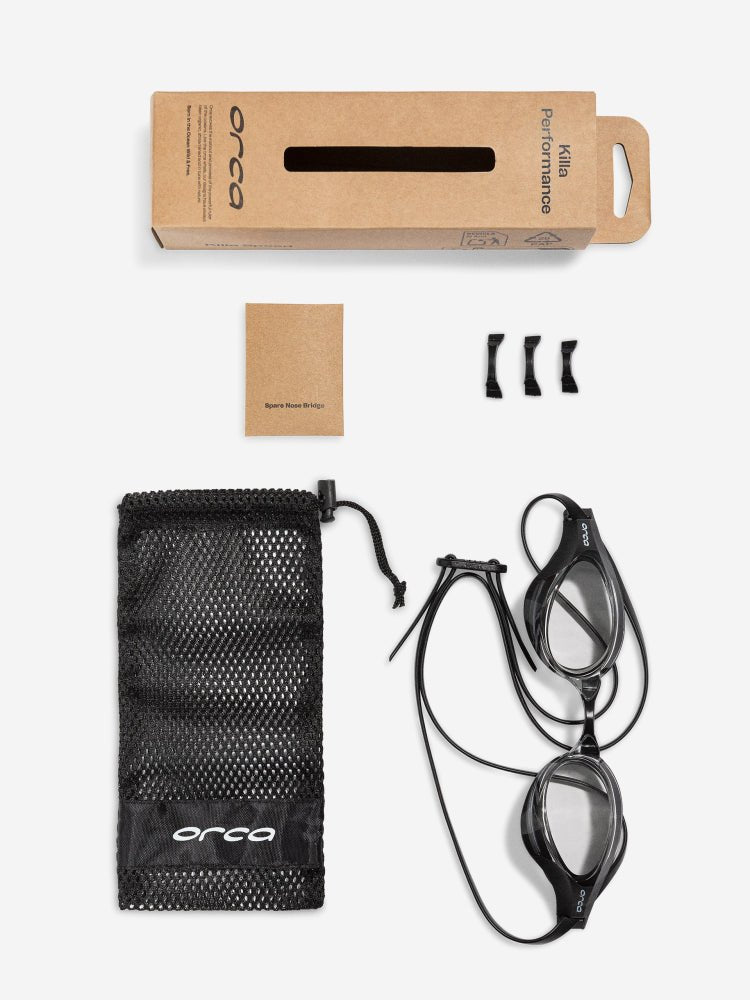 Killa Performance uimalasit, kirkas - mustaOrca