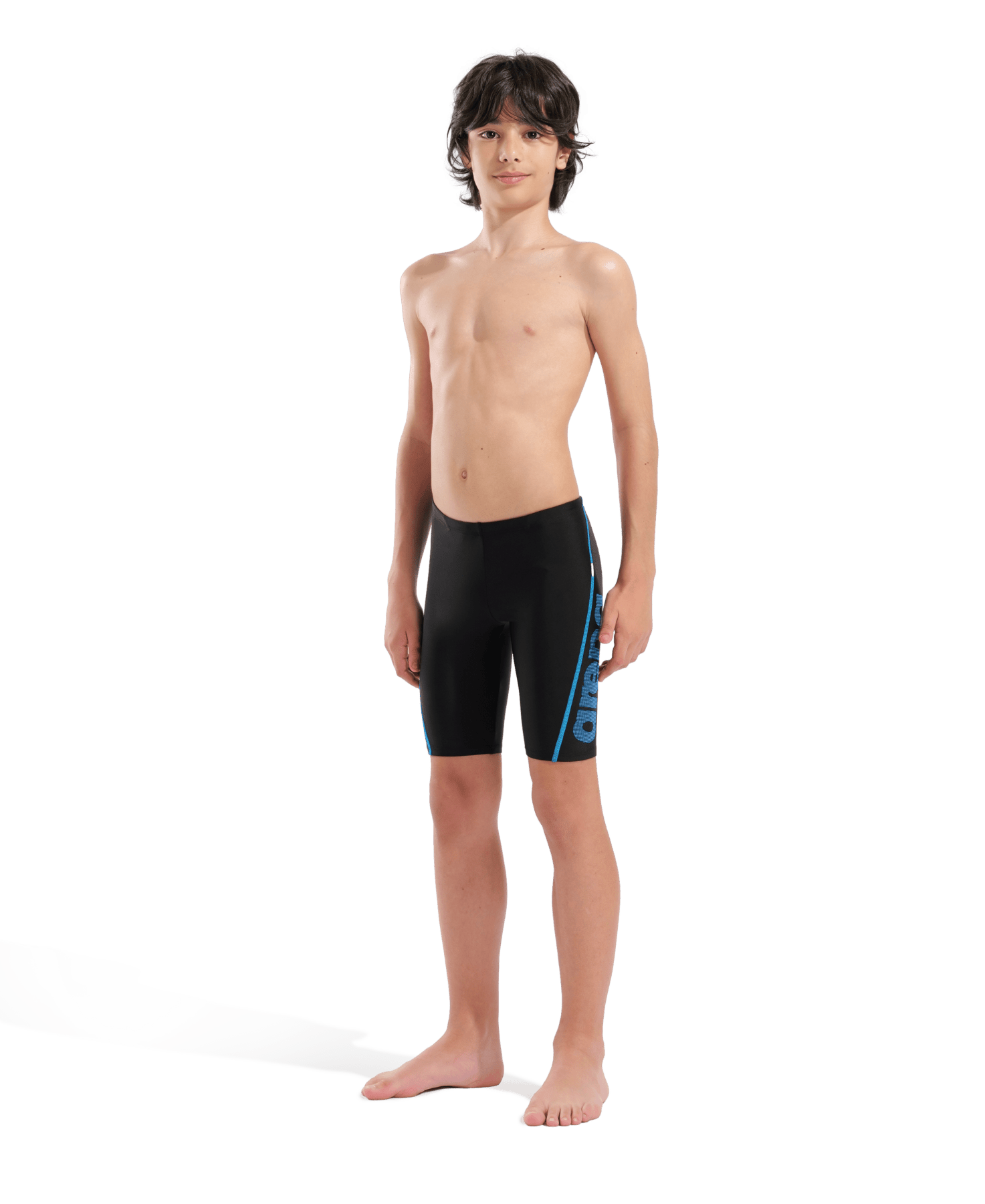 Logo Jr Jammer R poikien uimahousut, musta - turkoosiArena