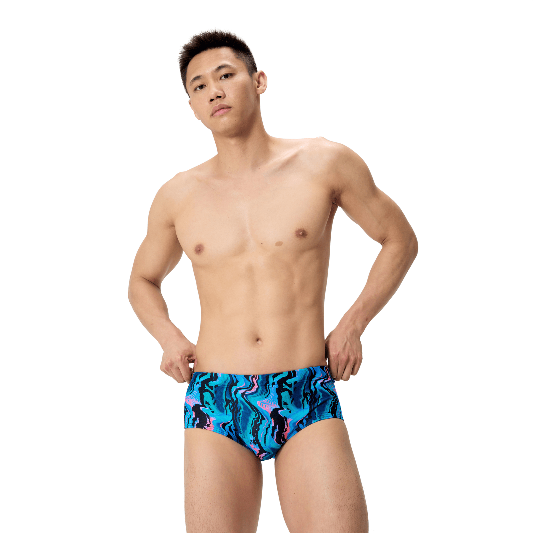 Printed 13.5cm Brief miesten uimahousut, sini - mustaSpeedo