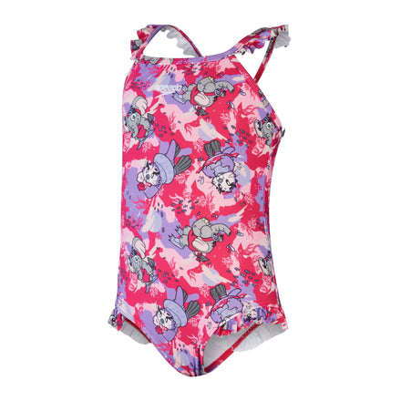 Printed Frill Thinstrap tyttöjen uimapuku, pinkki - violettiSpeedo