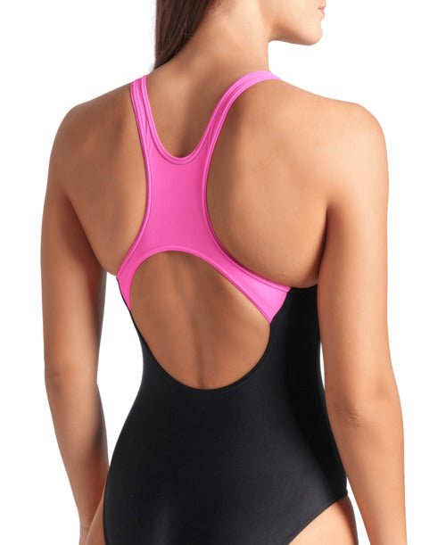 Scratch Control Pro Back B naisten uimapuku, musta - pinkkiArena