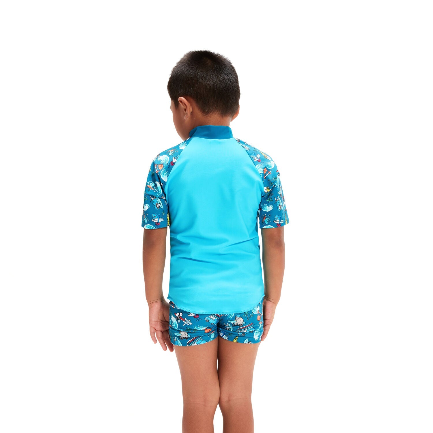 Short Sleeve Printed Rash Top Set lasten uima - asu, sininenSpeedo