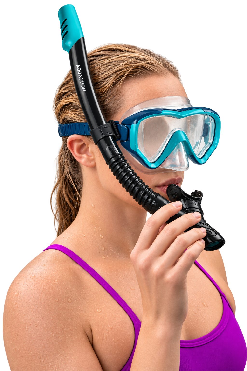 Aquadive aikuisten snorkkelisetti, navy-vihreä