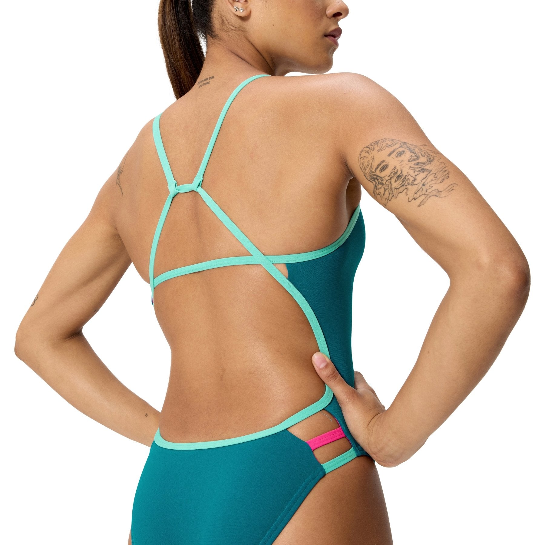 Solid Tri Back naisten uimapuku, sini - vihreäSpeedo