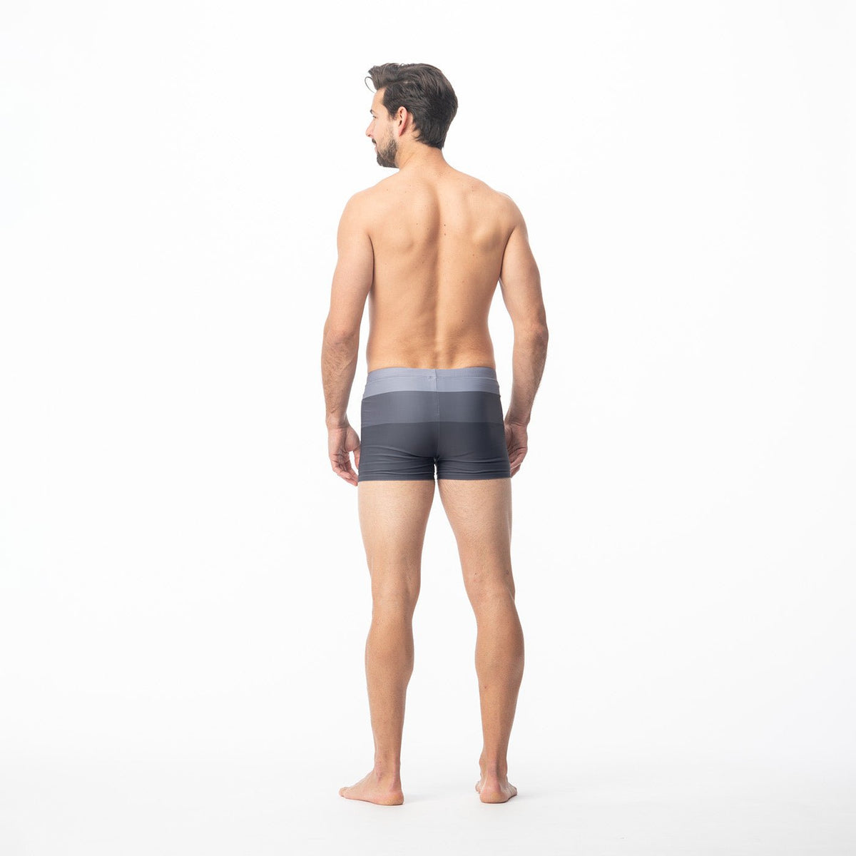 Stripe miesten boxer-uimahousut, harmaa raita