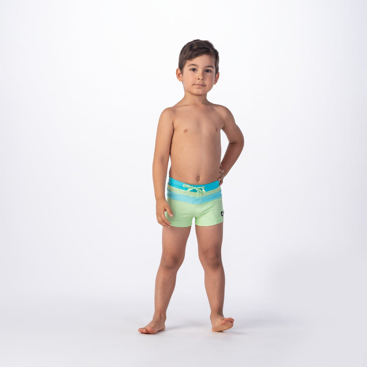 Tahu Kids lasten boxer-uimahousut, vihreä-vaaleansininen
