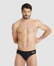 Team Swim Briefs Solid miesten uimahousut, musta - kultaArena