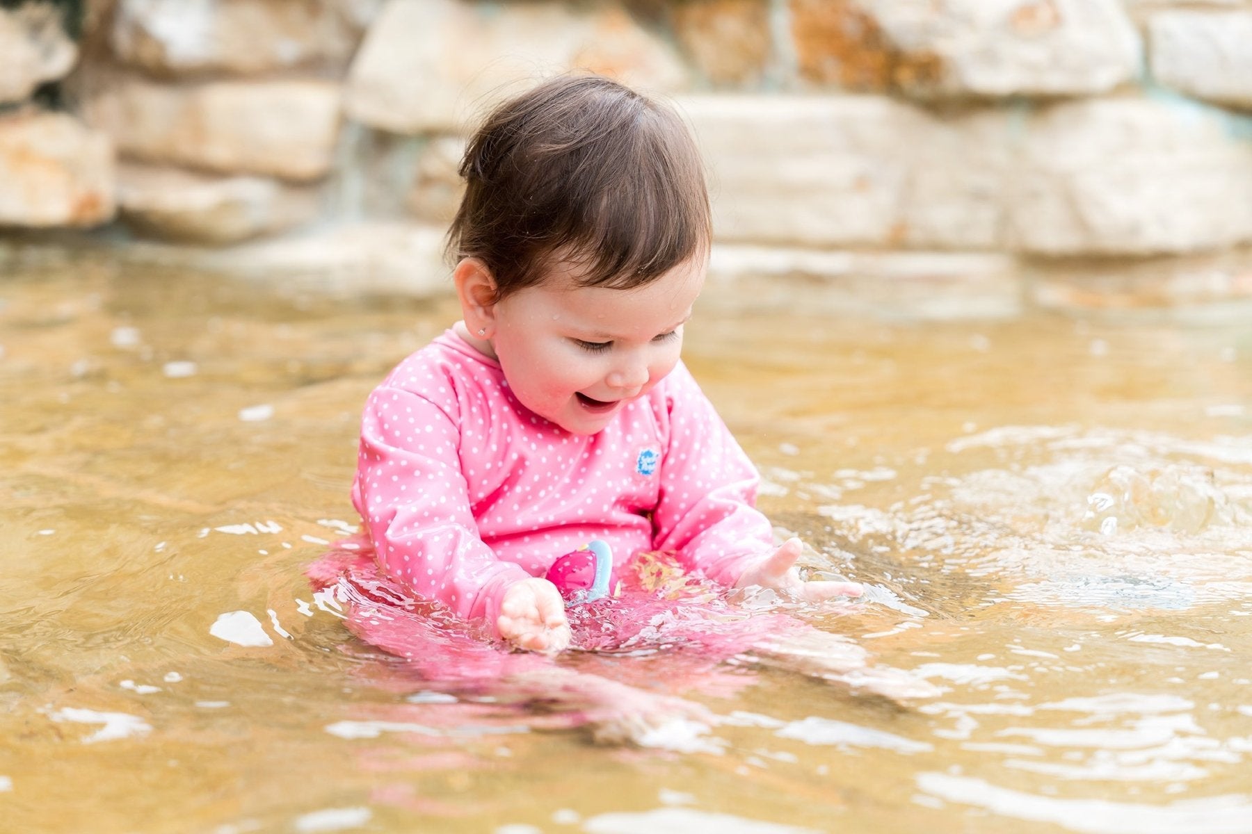Warm in One lasten lämpöuimapuku, Pink DottySplashy