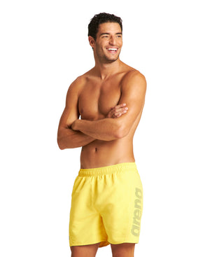 Grundläggande logotyp badshorts för män, gul