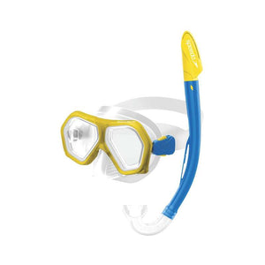 Barnsimmask och snorkel, blå-gul