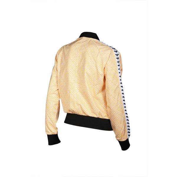 Retro women's tracksuit jacket, yellow pattern