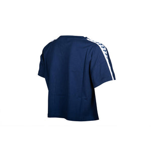 Retro kort dam t-shirt, mörkblå